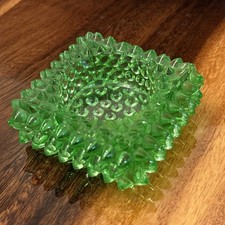 Hobnail Green Uranium Glass 2-7/8