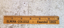 Vintage Elmira College 6 Inch Wooden Ruler AJ Fischer Co picture