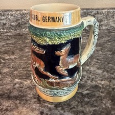 ORIGINAL KING 2 WEST GERMANY BEER STEIN DEER WILDERNESS SCENE 950 Giebelstadt picture