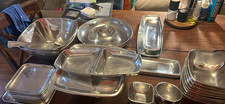 Pottery Barn Barona Metal Serving Tray Lot w/ Trays and Bowls Servingware Trays picture