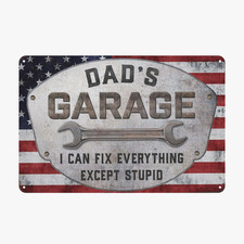 Dad's Garage Humor Metal Sign, 