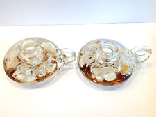 Joe St Clair Art Glass Candle Holders - Lot of 2 picture