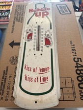 Original Vintage Drink Bubble Up Soda Sign Metal Thermometer Working Condition picture