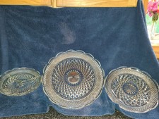 wexford glassware 3 Platters , (Small, Medium And LARGE) picture