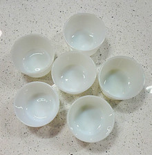 Anchor Hocking Fire-King White Milk Glass Stackable Mixing Bowl Set 6 MPN 4634 picture