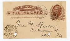1887 Antique U.S. Postal Card Thomas Jefferson Jacksonville St. Augustine FL picture