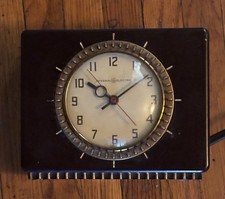 Vtg 1939 General Electric Household Clock Timer Brown Bakelite Model 8H58 WORKS picture