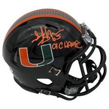 Martin Bibla Autographed Miami Hurricanes (Black Nights Gloss) Mini Helmet w/ 