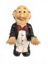 Vintage Laughing Waiter Figurine with Red Bow Tie picture
