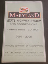 RARE LARGE PRINT 2007-2008 Maryland Highway System Map Road Roadway picture