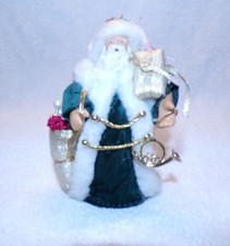 Vintage Santa Claus With Horn & Bag of Goodies  6
