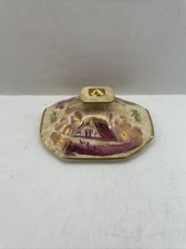 Antique Gilt Stoneware Transferware lid S2D3-B picture