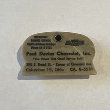 VTG Paul Davies Chevrolet Automobile Advertising Keychain Scraper Columbus OH picture