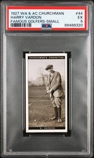 1927 W.A. & A.C. CHURCHMAN FAMOUS GOLFERS-SMALL #44 HARRY VARDON PSA 5 picture