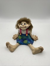 GIRL TROLL FIGURINE NORWAY CANDY DESIGN SITTING BIG HANDS & FEET  picture