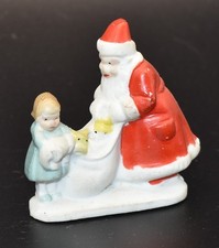 Vintage Bisque Snow Babies Santa with Little Girl Made in Japan picture