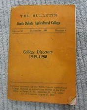 1949-1950 North Dakota Agricultural College Directory Pocket Bulletin FREE S/H picture