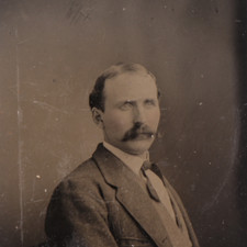 Antique CDV 6th Plate Tintype Photo - Handsome Man with Mustache #1355 picture