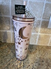 Starbucks 2023 Christmas Holiday Pink Moon & Stars 24 Oz Venti Cold Cup Tumbler picture