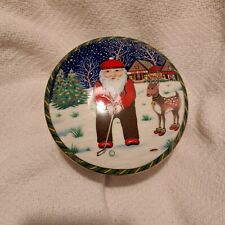 Mikasa Golf Porcelain Trinket Dish Santa's Tee Time Japan Decor Gift Christmas picture