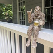 Party Bigfoot Sasquatch Yeti Statue Drinking Beer Indoor/Outdoor for Patio, Deck picture