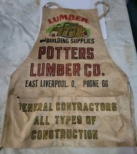 Vintage Potters LUMBER CO. cloth nail apron East Liverpool Ohio, Hardware Store picture