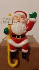Vtg. 60's/70's Plastic Christmas Santa Shelf Sitter/Stocking Holder by J.S.N.Y. picture