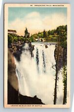 Snoqualmie Falls Waterfall Trees Seattle Washington Vintage Postcard picture