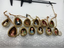Vintage Diorama Christmas Ornaments Handmade Walnuts Lot of 12—-1970’s picture