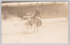 Cedar Rapids Iowa Frontier Days Rodeo Bronc Riding 1925 RPPC Real Photo Postcard picture
