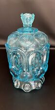 LE Smith Ice Blue Moon and Stars Lidded Compote picture