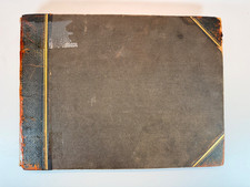 Antique 1920s Scrapbook Album 62 Pages Historical Photos Clippings Gilt Edges picture