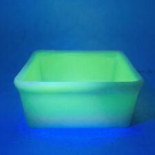 Vtg McKee McK Custard Glass Refrigerator Dish No Lid Uranium Glow 5x4” READ picture