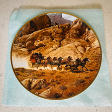 Frank C. McCarthy Western Stage coach Porcelain Collector Plate 11in picture