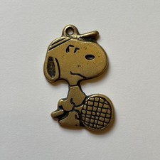 Vintage Snoopy (Peanuts) with Tennis Racket, Aviva 1958 keychain, charm only picture