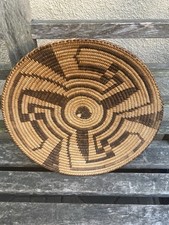 Great Antique Pima Basket Tray With Whirling Logs, Ex Shape, Great  Price picture