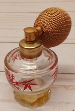 Vintage DeVilBiss Perfume Empty Bottle with Atomizer Red design on bottle picture
