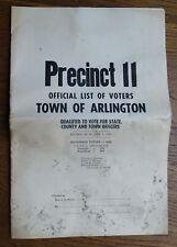 1958 Town of Arlington Massachusetts Official List of Voters (Precinct II)  picture