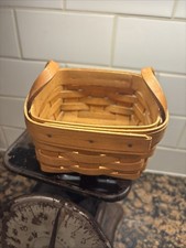 Longaberger Handwoven Berry Basket Leather Handles  1994 picture