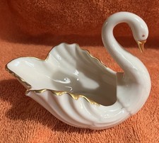 Vintage LENOX Ivory Porcelain Swan W/Gold Trim picture