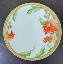 Antique Tirschenreuth Bavaria 6.5” Hand Painted Floral Plate 2866 Gold Trim picture