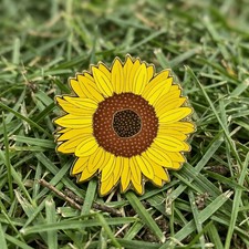 Sunflower Blossom Enamel Pin - Rose Blossom - Collectible Lapel Pin Soft Enamel picture