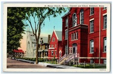 c1930's St. Mary's Church Rectory Convent And School Biddeford Maine ME Postcard picture