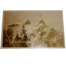Vintage RPPC Postcard The Lions Mountain Peaks Vancouver BC Canada 1927 picture