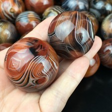 2.2LB Natural Polished Banded Agate Crystal Sphere Ball Healing 15PCS+ picture
