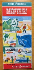 Cities Services Vintage Road Map - Pacific Coast States - 1957 US Highway Travel picture