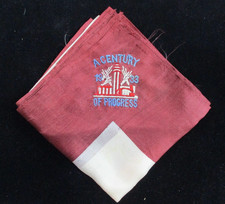 933 A Century of Progress Chicago World's Fair Souvenir Embroidered Silk Hanky picture