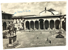 Postcard Florence Square Italy RPPC Firenze Piazza e Chiesa della S S Annunziata picture