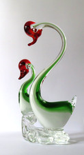 Vintage 50's/60's Murano Sommerso Glass Swan Figurine - Vintage Murano Art Glass picture