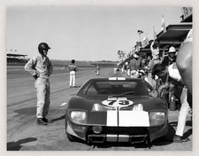 11X8.5 1965 DAYTONA KEN MILES PITS FORD GT40 SHELBY AMERICAN PHOTO REPRO picture